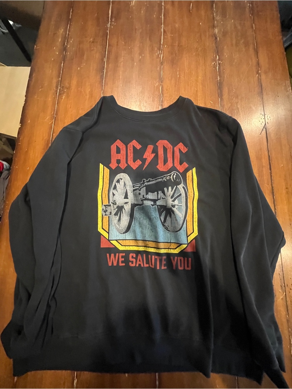 AC/DC Black Sweatshirt with Red and Yellow Graphic